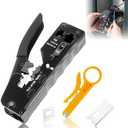 Pack of 2, RAINLEOTI RJ45 Crimp Tools PassThrough Ethernet Crimping Tool Crimper Cutter for RJ11/12, Cat7 Cat6A Cat6 Cat5e Cat5, Ethernet Crimper Tool Ethernet Crimping RJ45 Pass Through Connector