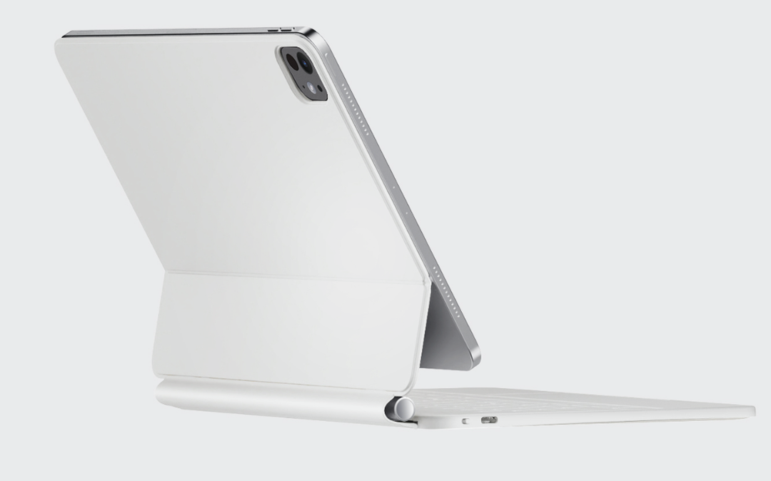 HOU iPad Keyboard 10th Generation 2022, Magnetic Stand, Multi-Touch Trackpad, Case with 7 Colors Backlit Bluetooth Keyboard for iPad 10th Generation 2022, Spanish Ñ, QWERTY, White