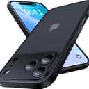 for iPhone 17 Pro Case, [Ribbed Non-Slip Sides] [Military-Grade Drop Protection] [Full Camera Protection] Anti-Yellow Soft-Touch Shockproof Slim Phone Case for iPhone 17 Pro, Black