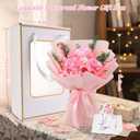 Preserved Flowers Bouquet, Flowers for Delivery,Handmade Pink Rose Bouquets Lasting 3-5 Years, Luxury Gift Box,Birthday Flowers Gifts for Women Mom Grandma Wife Friends
