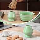 2 x Matcha Whisk Holder Ceramic Chasen Stand for Traditional Japanese Tea Lover Green