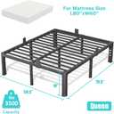 Bilily 18 Inch Queen Size Metal Bed Frame with Round Corner Legs,Headboard Holes,Heavy Duty Steel Slat Support Platform Queen Bed,Mattress Retainer,No Box Spring Needed,Easy Assembly,Squeak Resistant