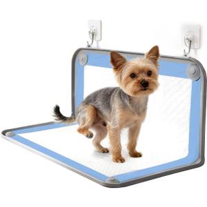 Silicone Pee Pad Holder for Dogs Fits Up to 24" x 24" Small Training Pads Leak-Proof Non-Slip Puppy Pee Pad Holder with Fixed Buttons Portable Easy to Clean (Grey)