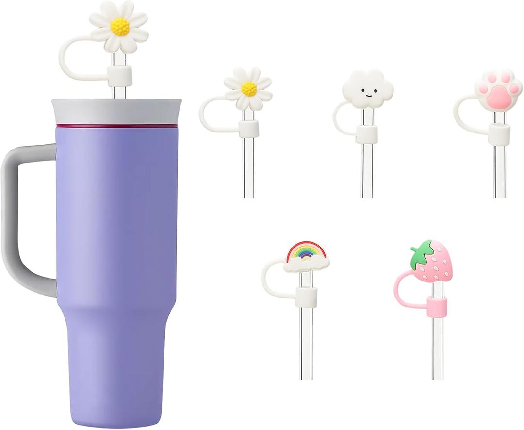 Straw Cover Compatible With Owala 40oz,Straw Covers Cap Compatible With Owala Cup 40 oz, Dust-Proof Reusable Tumbler Straw Cover,Silicone Straw Topper Accessories(6PCS)