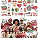 80 PCS Christmas Photo Booth Props Pre Assembled Funny Photo Props for Parties, Holiday Photobooth & Xmas Photoshoot Decorations Large Christmas Photo Booth Props | Big Pack, Big Fun for All Ages