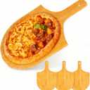 4 Pack Bamboo Pizza Peel 12 Inch, Wooden Pizza Paddle with Ergonomic Long Handle, Pizza Cutting Board for Serving, Charcuterie, Bread  Natural Wood Pizza Peel Set for Oven, Dishwasher Safe