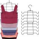 ZEDODIER 2 Pack Tank Top Hanger Space Saving, Bra Hangers for Closet Organizer, Hanging Bra Organizer Tank Tops Holder with 16 Hooks, Metal Closet Organizers and Storage Small Space Solutions, Black