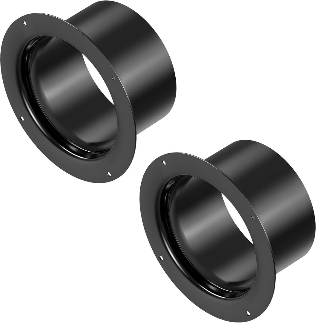 3 Inch Duct Connector, HG Power 2-Pack 75mm ABS Straight Pipe Flange for 3" Ducting Pipes Hoses Heating Cooling HVAC Ventilation Use, Black