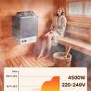 VEVOR Sauna Heater,220V Electric Sauna Stove, Steam Bath Sauna Heater 3h Timer and Adjustable Temp for Max. 176-318 Cubic Feet, (4.5KW) FCC Certification
