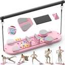 Pilates Board,Multifunctional Rebound Abdominal Board,Foldable Pilates Reformer Set,Ab Core Trainer Machine,Ab Board,Exercise Board,Abs Workout Equipment for Women Men Home Gym Equipment,Pink