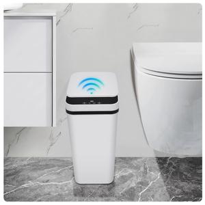 Bathroom Trash can,Smart Touchless Trash Can,Automatic Motion Sensor Trash Bin With Lid,2.4 Gallon Garbage Can, Kitchen, Bathroom, Office, Bedroom Trash can (White)