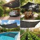 Sun Shade Cloth for Outdoor Patio,Pergola Shade Cover with Grommets Deck Shade Privacy Screen Balcony,90% UV Protection Shade Fabric Sunshades for Garden Backyard Outdoor, Black-6 x 6 FT
