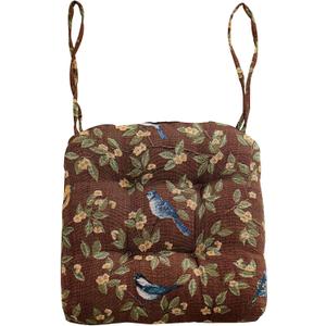 vctops Farmhouse Brid Print Chair Cushions with Ties U-Shaped Soft Comfortable Chair Pads Non Slip Seat Cushions for Indoor Dining Room and Kitchen Chairs (Coffee,18"x18")