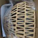 Hemp Rope Woven Pendant Light Woven Light Fixture Boho Chandelier Light Fixture Wicker Pendant Lights Rattan Lights Pendant Dome Wicker Chandelier for Dining Room Kitchen Island(Bulb Incl. (12.2" Natural)