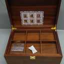 Public House Locking Wooden Keepsake Box, Customizable Design With Adjustable Tray. Large Wooden Box with Hinged Lid for Wedding and Memory Keepsakes (12 x 8.5 Inch, Walnut)