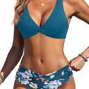 Yonique Women Two Piece Swimsuit - Knot Twist Bikini Set V Cut Bathing Suit 2026 Teen Bikini (M)