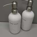 Prus Waso White Soap Dispenser Bathroom Set, Hand and Lotion Dispenser with Pump, Perfect for Bathroom Essentials for New Home. (Silver & White)