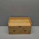 Wisuce Bamboo Desk Drawer Organizer, 2 Drawer Desktop Organizer with Drawers Tabletop Storage Organization Box for Office Home Toiletries Supplies Vanity, No Assembly Required