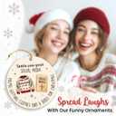 3 x Funny Christmas Ornament 2025 - Santa Saw Your Social Media Ceramic Ornaments, White Elephant Gift Exchange for Women, Friend, Coworker, Family, Gag Gifts for Adults