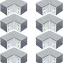 8 x 8 Pcs 2" Square Tube Connector, 2 Way L Square Tubing 90 Degree Corner Joint for Fence Rail