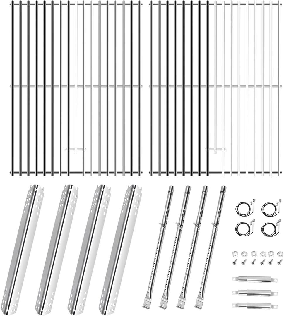 Hiorucet Grill Parts for Charbroil 463446015 466446015 463446016 463446017 463447018 Gas Grill, Stainless Steel Grill Grates, Heat Plates, Burners, Adjustable Crossover Tubes for Charboil-grill Parts Hiorucet Grill Parts for Charbroil 463446015 466446015 463446016 463446017 463447018 Gas Grill, Stainless Steel Grill Grates, Heat Plates, Burners, Adjustable Crossover Tubes for Charboil-grill Parts