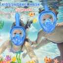 Kids Snorkel Mask Full Face, Snorkeling Gear for Kids 3-14 with Camera Mount, 180 Degree Panoramic View Snorkeling Set Anti-Fog Anti-Leak