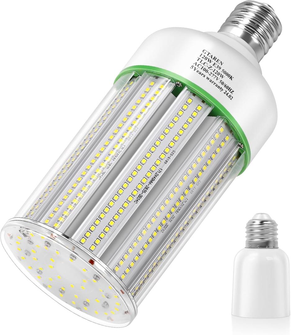 100W LED Corn Cob Light Bulb,Replace for 400 Watt Metal Halide HPS CFL HID lamp,5000K E39 Mogul Base,for Commercial and Industrial Lighting Bay Light Fixture Warehouse Workshop Gyms