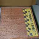 Large 23 inches Horse Race Board Game with Luxury Metal Numbered Horses, 4 in 1 Foldable Wood Horse Race Board Game with Dice Poker Chips/Chess & Checkers/Tic Tac Toe for for Adults Family Parties (Brown)