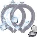 2PCS Neck Cooling Tube with Cold Insulated Bag,Reusable Ice Neck Ring Wearable Body Cooling Products for Summer Heat (Gray*2)
