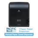 Pacific Blue Ultra 8" High-Capacity Mechanical Paper Towel Dispenser by GP PRO (Georgia-Pacific), Black, 59589, 12.9" W x 9" D x 16" H, 1 Dispenser, 12.9 W X 9.3 D By 16.7 H