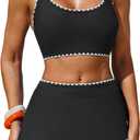 ZAFUL Women Color Block Bikini Set with Wrap Skort Cute Two Piece Swimsuit Bath Suit Summer Beach Swimwear Trendy Outfit, XL