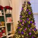 AMS 2.36''/60mm 34ct Christmas Ball Large Ornaments Party Decorations Shatterproof Festival Pendant Hangings for Xmas Tree Decor (60mm, Purple)