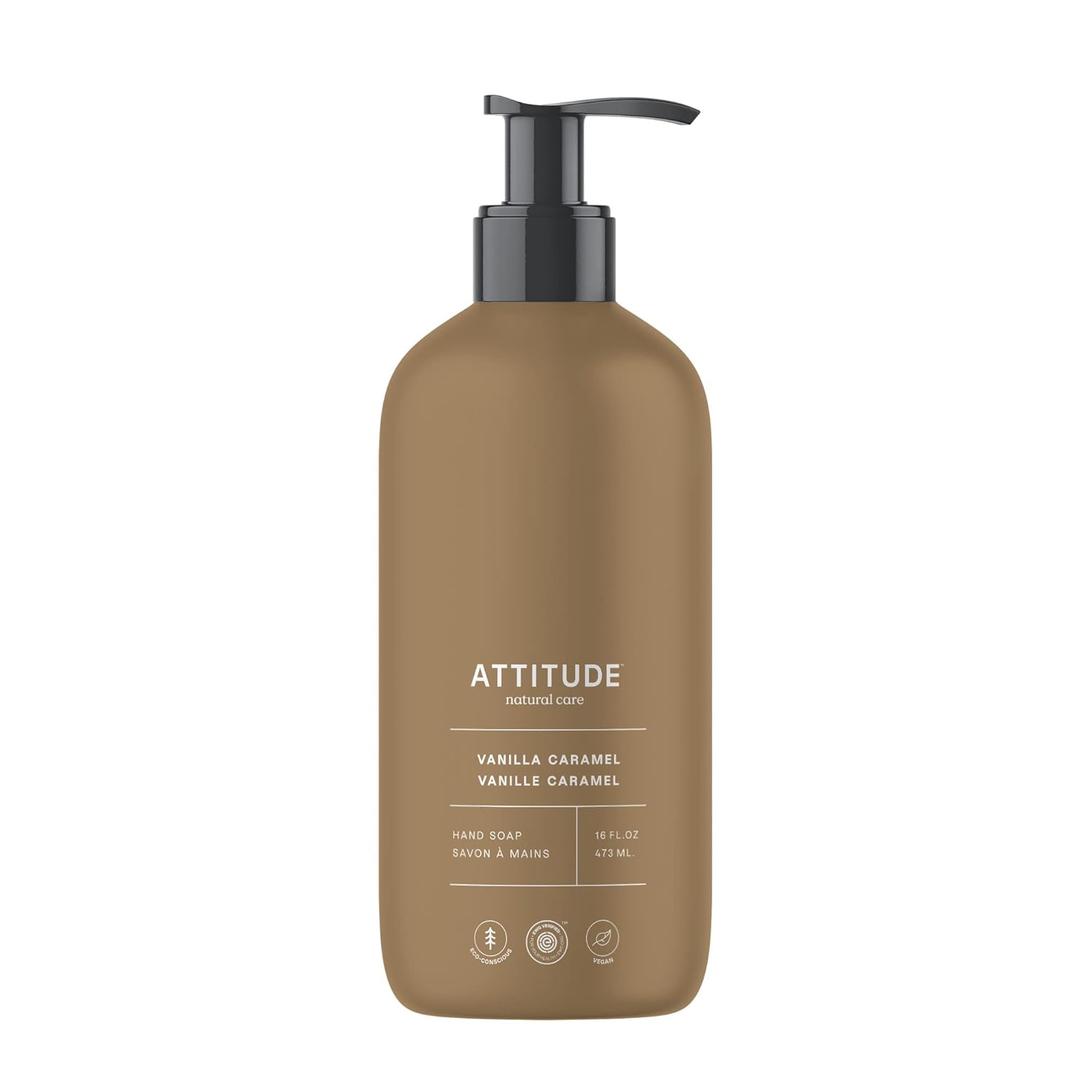 ATTITUDE Liquid Hand Soap, EWG Verified, Plant and MineralBased, Vegan Personal Care Products, Vanilla Caramel, 16 Fl Oz