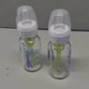 Dr. Brown's Natural Flow Anti-Colic Options+ Narrow Glass Baby Bottle 4 oz/120 mL, with Level 1 Slow Flow Nipple, 2 Pack, 0m+