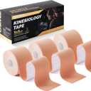 Kinesiology Tape (3 Rolls) - Acrylic Adhesive Muscle Tape - Waterproof, Breathable, Hypoallergenic for Muscle Support & Injury Recovery - Sports Tape, Athletic Tape (Beige)