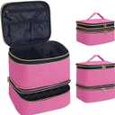 Nail Polish Organizer, Handheld Double Layer Nail Polish Storage with Adjustable Dividers, Holds 30 Bottles (15ml/0.5 fl.oz) for Nail Polish Lamp Manicure Tools and Essential Oil