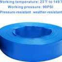Lay-Flat Pool Backwash Hose - 1.5" x 50Ft Reinforced Heavy Duty PVC Discharge Hose Weather-Proof Vinyl Pool Drain Hose for Water Transfer with 2 clamps