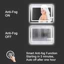 Snowdool LED Bathroom Mirror, 30"X36" with Front and Backlit, Anti-Fog, Bathroom Vanity Mirror for Wall, Memory Function, Stepless Dimmable, Tempered Glass (Horizontal/Vertical)