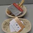 Sourdough Proofing Basket Gift Set, 9" Round and 10" Oval Banneton Bread Baking Supplies, Sourdough Baskets with Bread Lame, Danish Whish, Bowl Scraper, Sourdough Scraper, and Linen Liner (9-Piece Kit)