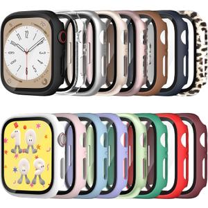 COMMUTER [16 Pack] for Apple Watch Series 3/2/1 Screen Protector 38mm, Hard PC Ultra-Thin Protective Face Cover Case with Built-in Tempered Glass Film for iWatch Series 3 Series 2 Series 1 38mm