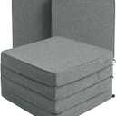 Outdoor Chair Cushions, Water-Resistant & Fade-Resistant, Patio Furniture Seat Replacement Chair Pads with Ties Zipper, Removable Cover, Non-Slip Bottom, Set of 6, 18.5 x 16 Inch, Dark Grey