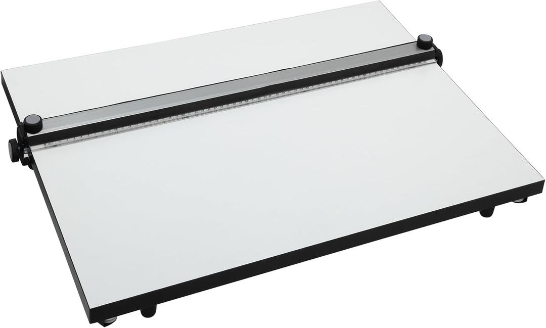 Acurit PXB 24 x 36 Drawing Board for Artists and Designers - Portable Workspace for Drawing, Sketching, Drafting, Painting - Fixed Angled Laminated Surface with Ruler and Parallel Motion Bar