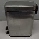 Step Pedal Small Bathroom Trash Can With Lid,6 Liter / 1.6 Gallon Stainless Steel Bathroom Garbage Can,Mini Rectangle Trashcans for Bedroom,Toilet,Living Room and Office Covered Waste Basket,Silver