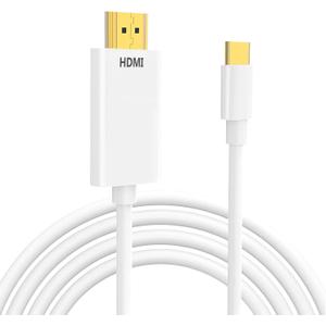 USB C to HDMI Cable 4K 60Hz High Speed Type C to HDMI Adapter for TV Monitor Projector USBC Digital AV Thunderbolt 3/4/5 Compatible with iPhone 17 16 15, Galaxy and More USB-C Device 6FT (White)