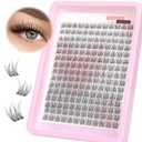 Wispy Lash Clusters Natural Cluster Lashes 180Pcs 9-12MM Individual Eyelash Extensions Short Wispy C Curvature Eyelash Clusters Lashes Super Thin Band by PHKERATA, 9-12MM