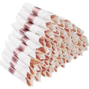 Goodluck 100 Pack Pre Rolled Rose Gold Plastic Silverware, Wrapped Plastic Cutlery Set with Napkin Include 50 Forks, 50 Knives, 50 Spoons and 50 Napkins, Fancy Disposable Silverware for Party, Wedding Goodluck 100 Pack Pre Rolled Rose Gold Plastic Silverware, Wrapped Plastic Cutlery Set with Napkin Include 50 Forks, 50 Knives, 50 Spoons and 50 Napkins, Fancy Disposable Silverware for Party, Wedding