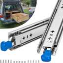 Heavy Duty Drawer Slides with Lock, 32 Inch, 150 lb Load Capacity, Side Mount, Full Extension, Ball Bearing, Cabinet Locking Rail, Tool Box Runner, 1 Pair