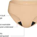 Super Leakproof No-Show Bikini (Medium, Warm Sand)