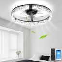 Ceiling Fans with Lights and Remote, 20 Inch Low Profile Ceiling Fan with APP Control, 3CCT and 6 Wind Speeds Ultra Quiet for Bedroom, Living Room Modern Flush Mount Ceiling Fan with Lights (Diamond Black)