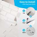 Art3d 10-Sheet Peel and Stick Backsplash Tile for Kitchen - 1212 Stick on Wall Tile for Kitchen Bathroom Countertop Living Room, White Washed